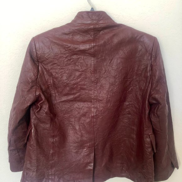 Zadig&voltaire Verys Textured Leather Jacket, Color: BURGUNDY Size: 36 - Picture 2 of 2